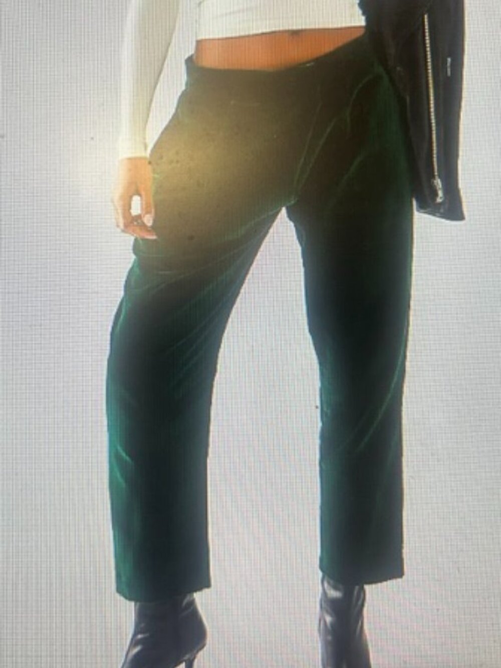 Free People x Rujuta Sheth Deep Green Jewel Lush Velvet Lined Victoria Pants NWT